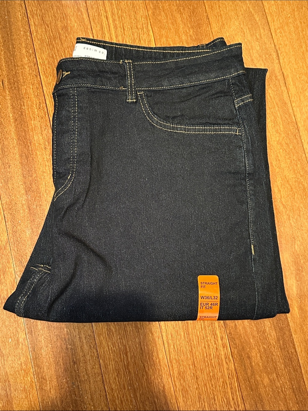 Denim co. Men's Straight Fit Dark Blue Jeans  new with tag 36x32
